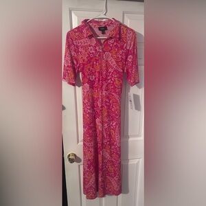 MSK Pink and Yellow Floral Dress